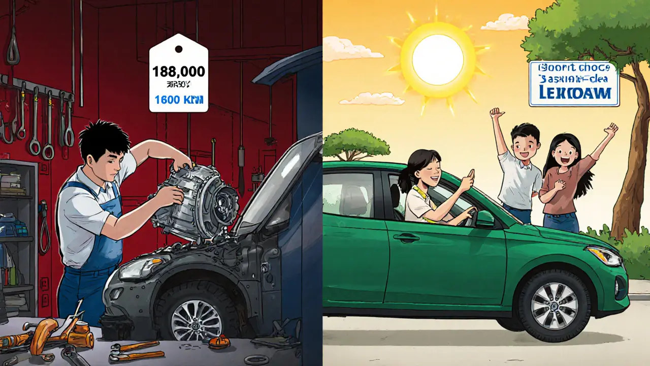 Сравнение: дорогой ремонт бывшего такси слева и спокойная поездка на частном авто справа.