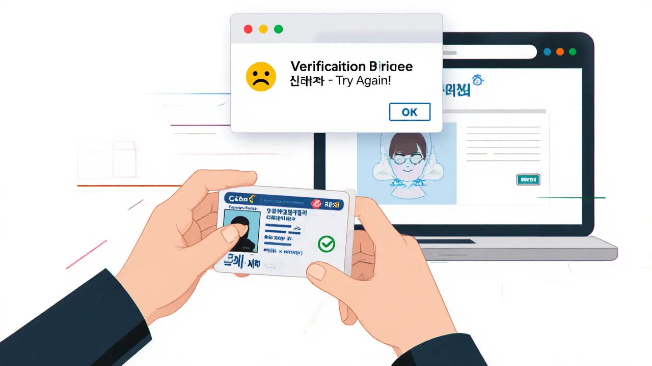 Руки фотографируют водительское удостоверение при идеальном свете, с уведомлением об ошибке.