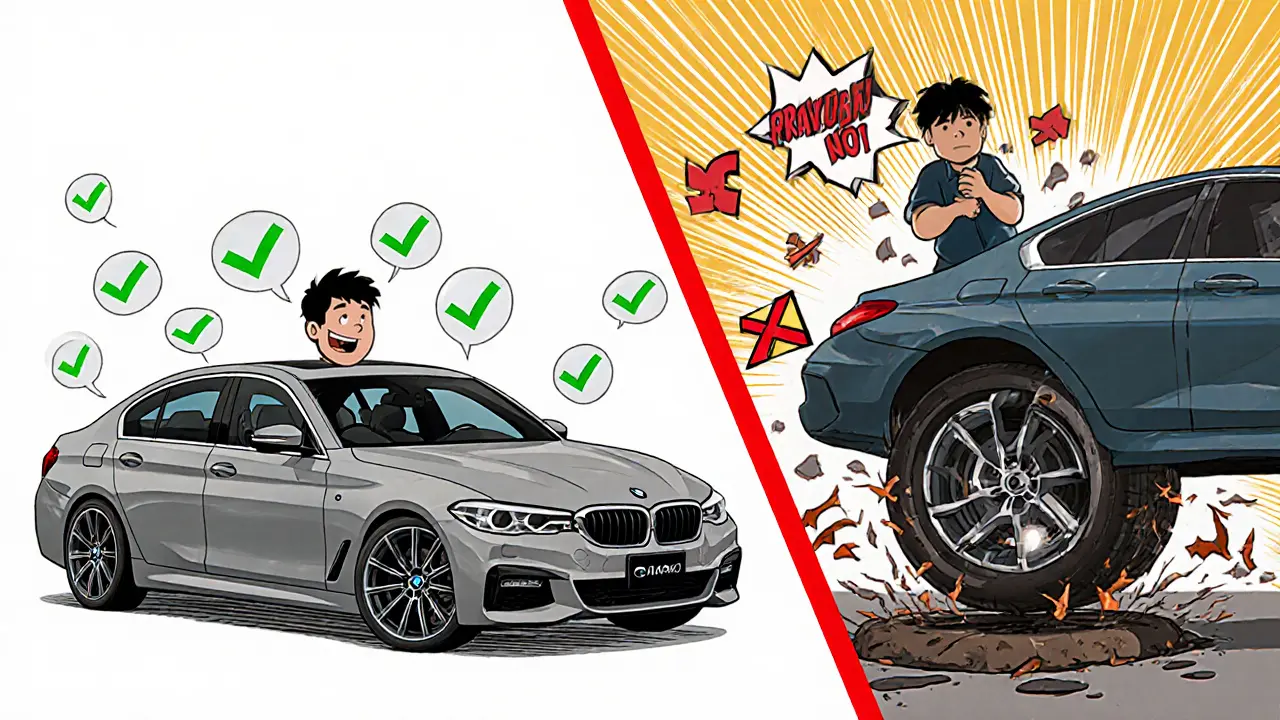 Сравнение: машина с правильно подобранными дисками и той, что с перебором — один в порядке, другая в хаосе.