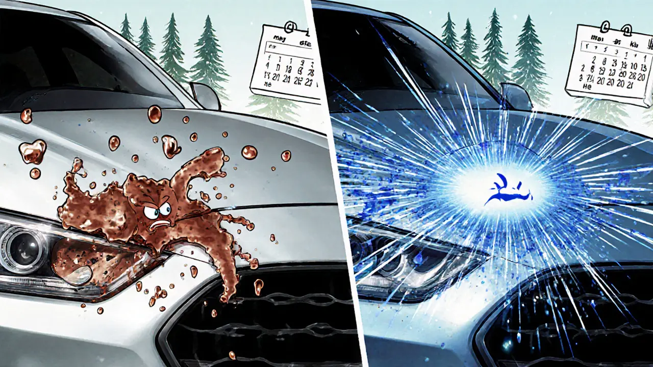 Микроскопическое сравнение: кислота разъедает лак против керамического щита.