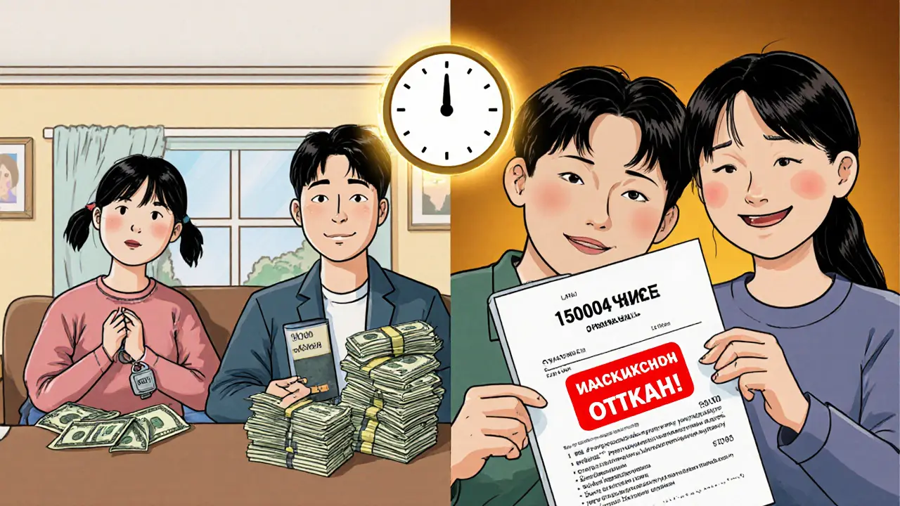 Сравнение финансовых последствий: с страховкой и без неё, с отметкой 14 дней.