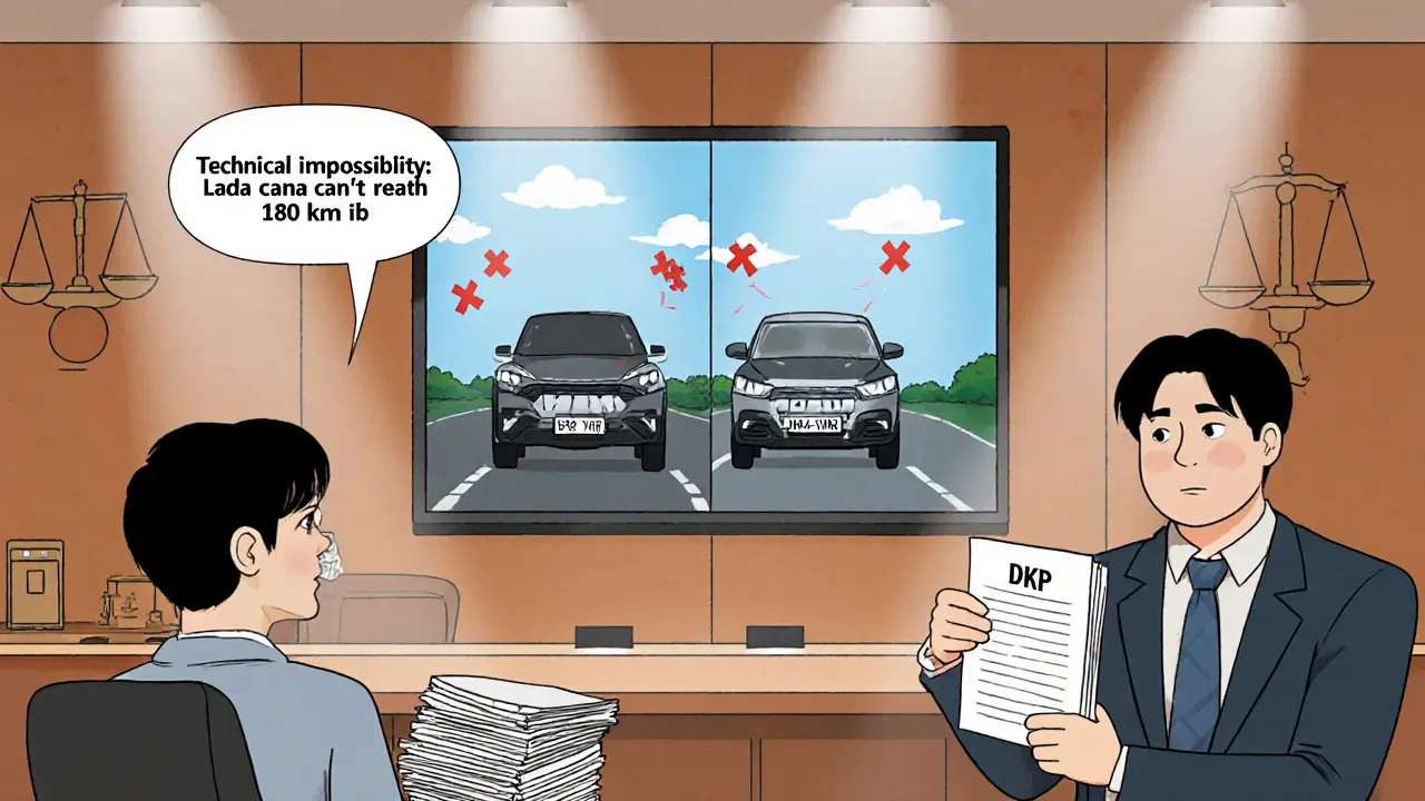 В суде водитель показывает видео с регистратором, доказывая, что его машина не могла ехать так быстро.