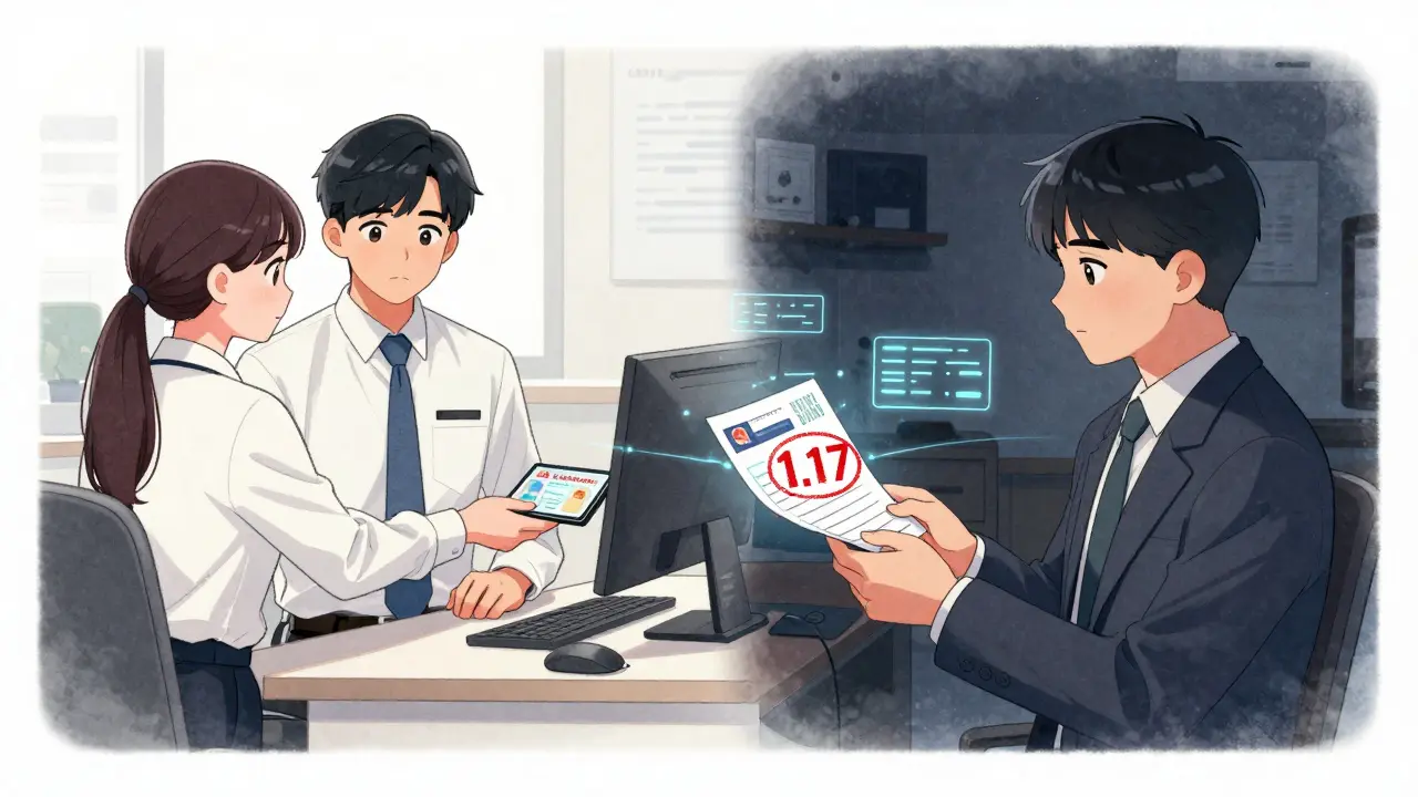 Два сценария оформления ОСАГО: один — с улыбающимся водителем и правильным КБМ, другой — с тенью и высоким коэффициентом.