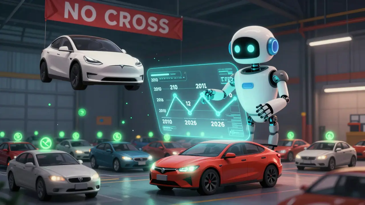 ИИ-ассистент показывает совместимость запчастей для старых авто и предупреждение для электромобилей.