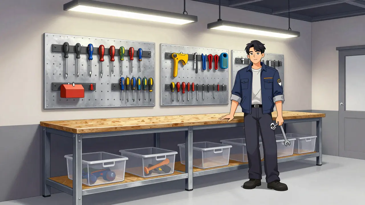 Обустройство гаража: как организовать хранение инструментов и построить рабочий верстак