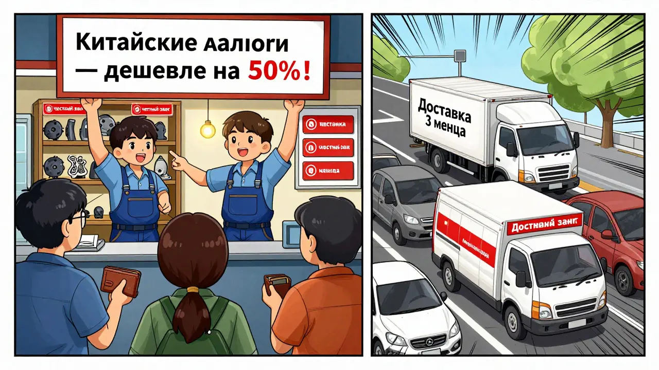 Механики предлагают китайские аналоги запчастей в автосервисе, клиенты с пустыми кошельками.