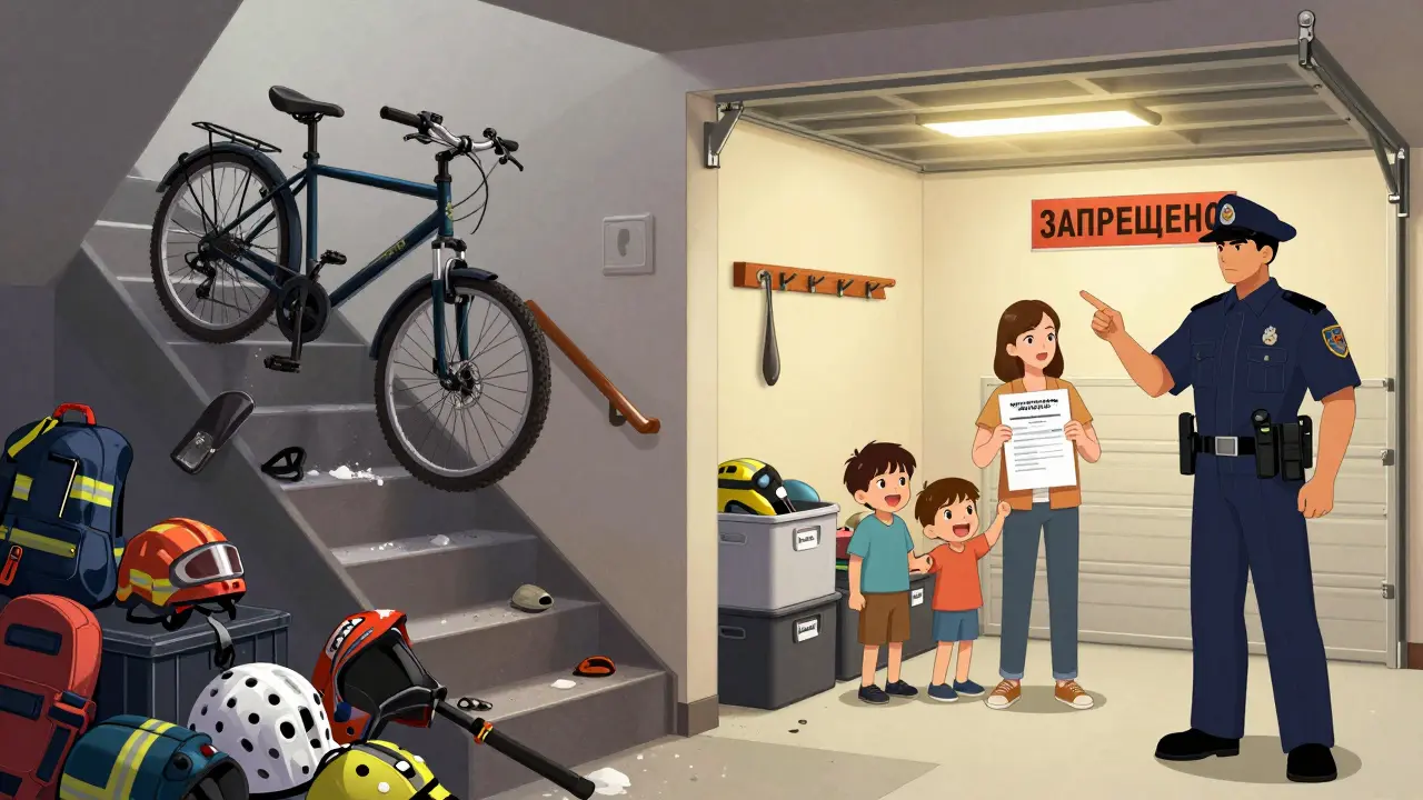 Сравнение: запретный подъезд с хламом и упорядоченный гараж с хранилищем.