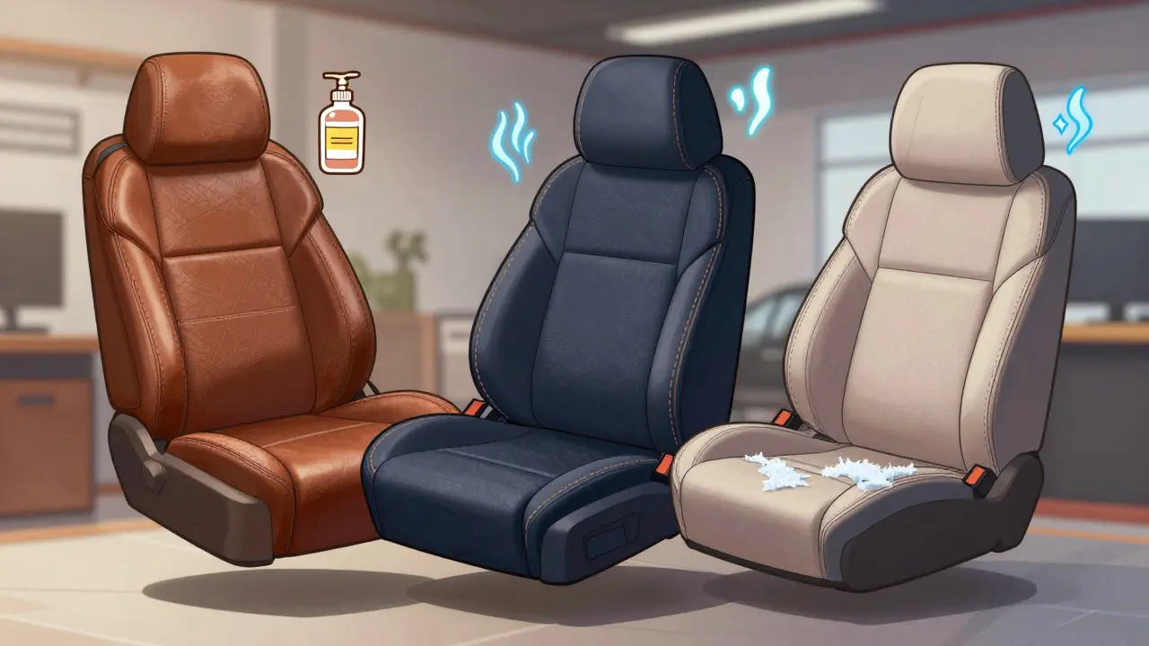 Сравнение материалов обивки: кожа, алькантара, экокожа