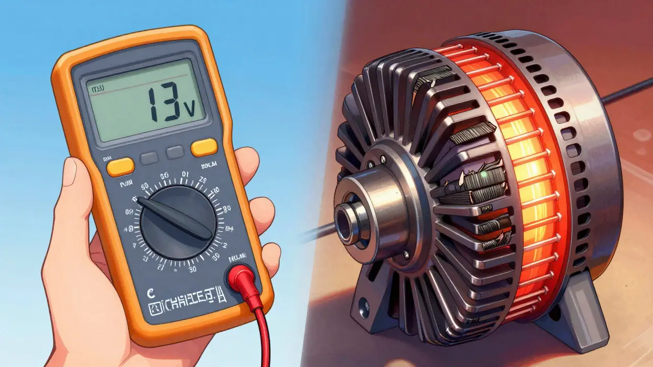 Измерение напряжения мультиметром и износ щеток генератора в стиле вебтуна