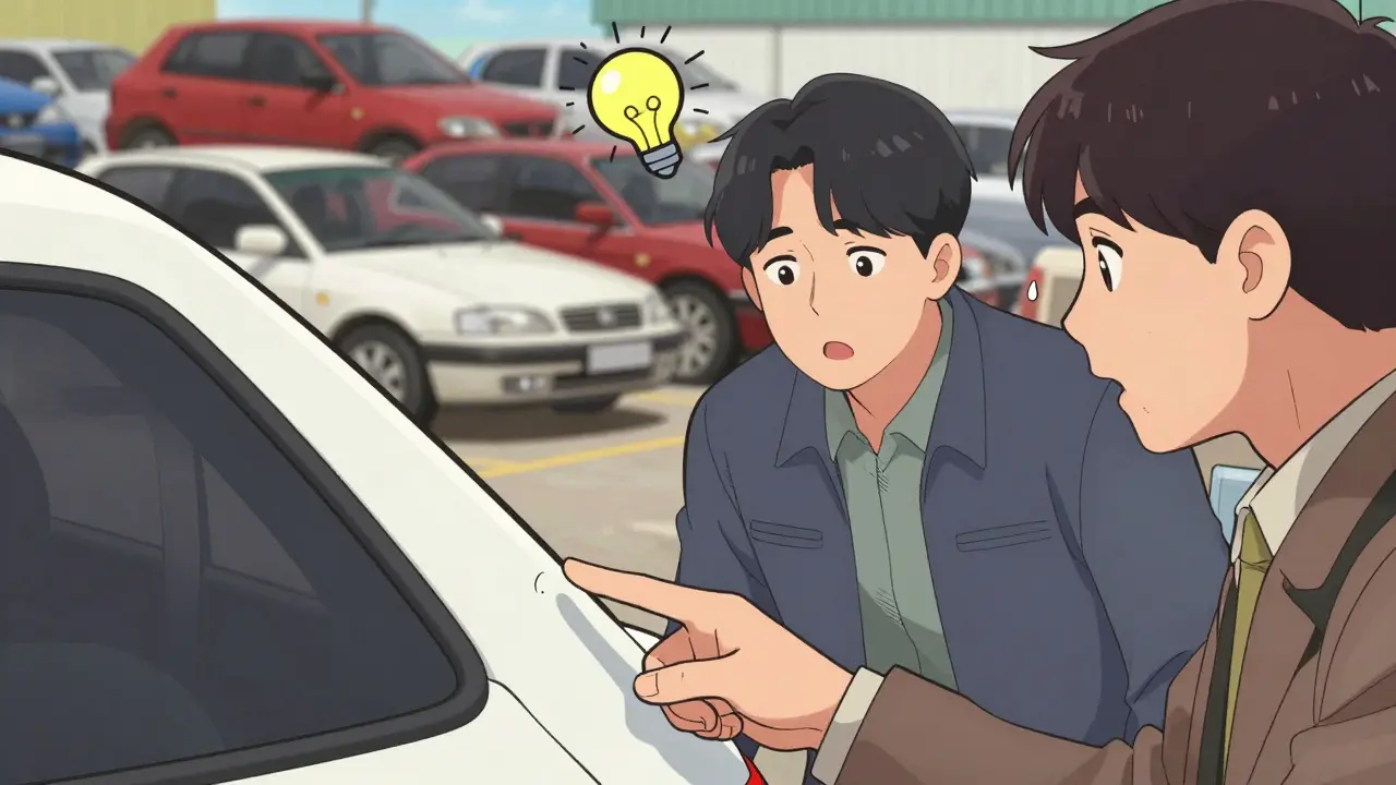 Процесс торга за запчасть с продавцом в стиле корейского комикса