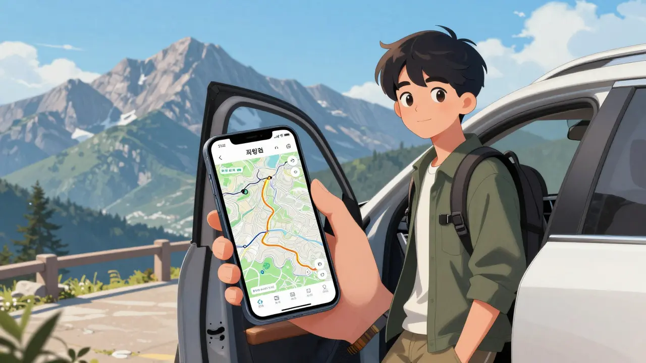 Путешественник использует топографическую карту в горах