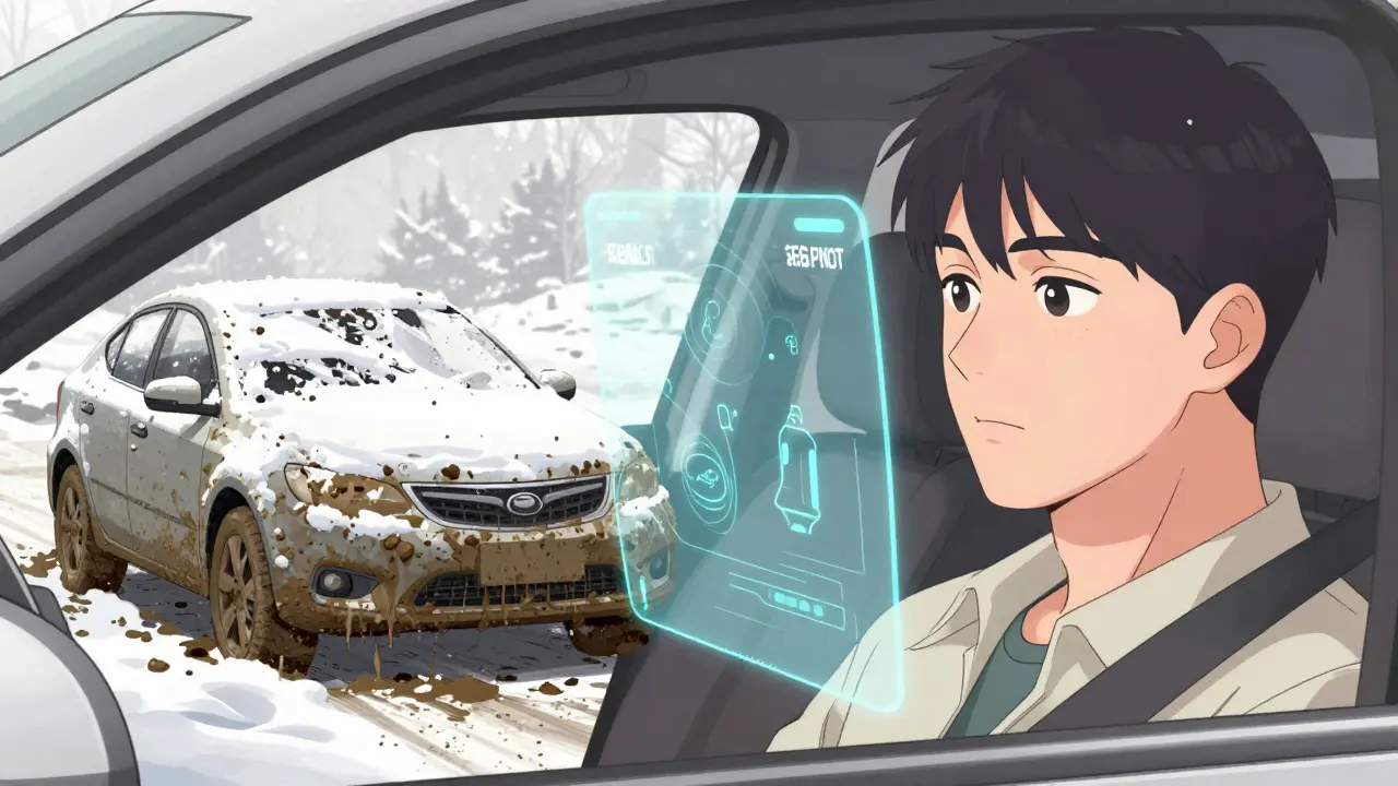 Сравнение загрязненного датчика и концепции системы как помощника водителя