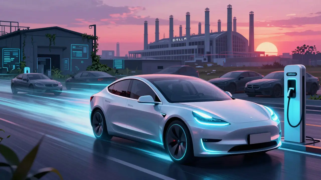 Электромобиль Tesla и будущее автопрома в стиле вебтун