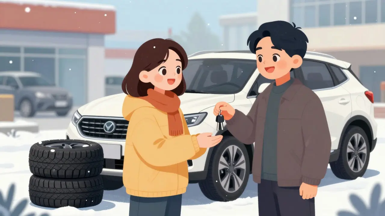 Успешная покупка авто с комплектом зимней резины